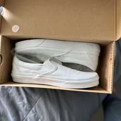 Vans White Slip On 