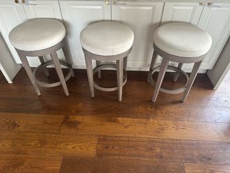 RH Modern "Balmain" Oak Swivel Counter Stools — Set of 3 - $1,150