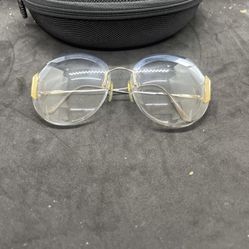 Vintage Brille Flair JET SET 2 Silber Randlos Brillengestell eyeglasses Gold Col