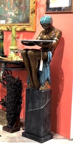 Polychrome Art deco bronze estatue