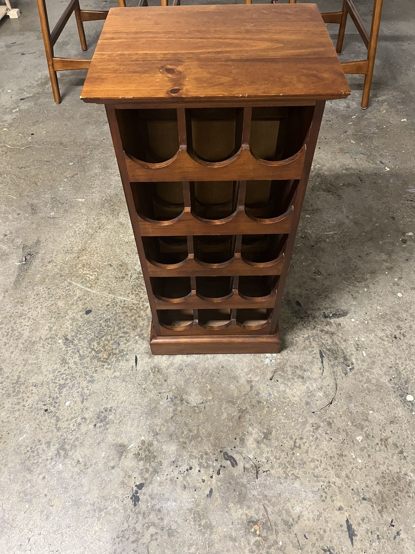 Vintage Pier 1 Wood 15 Bottle Wine Rack, 31" x 15" x 12"