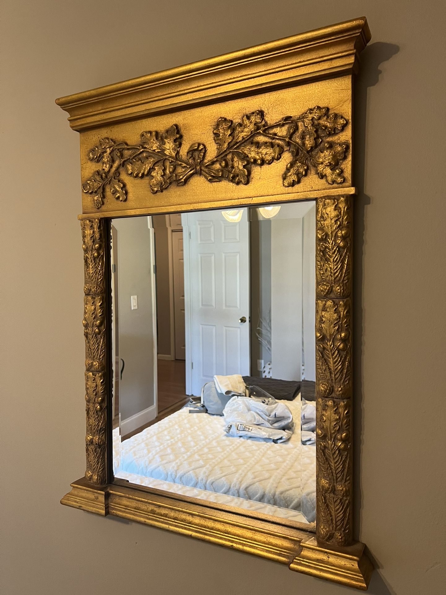 Vintage Antique Gold Mirror 29.5”x 22”