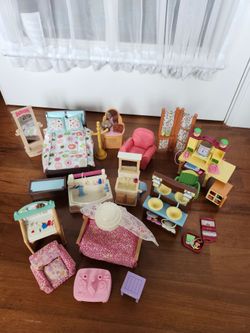 Fisher price loving family dollhouse bedrooms office bathroom furniture