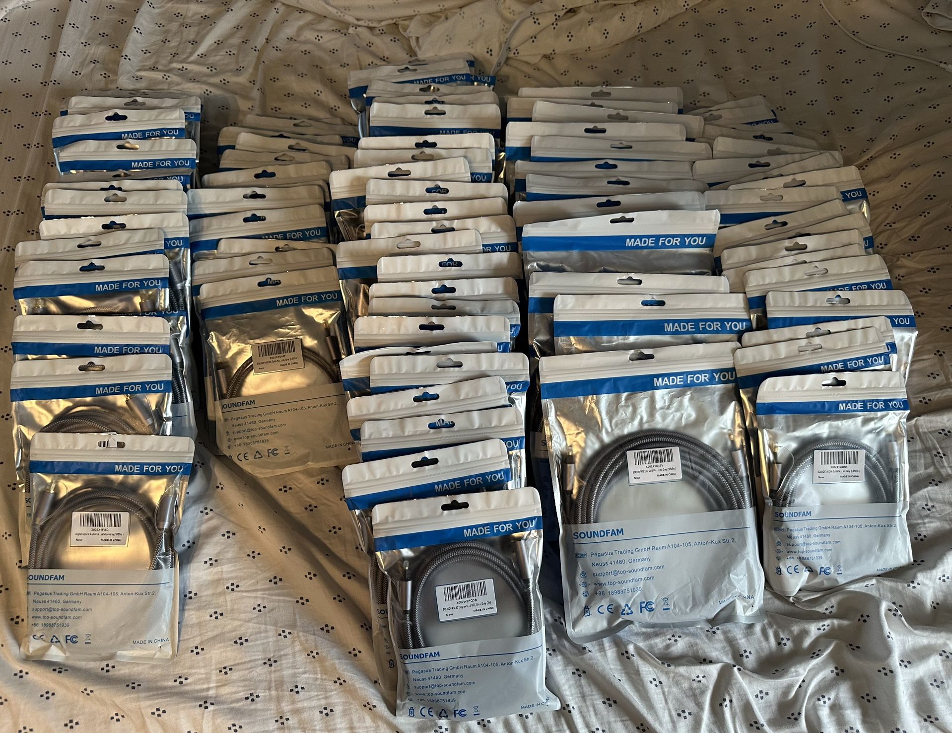 Soundfam Braided Digital Optical Audio Cable LOT (89 Total)