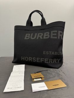 Burberry Logo Tote In Black New!