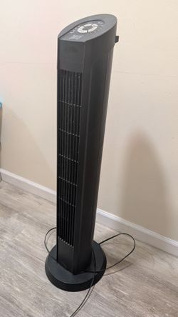 Black Tower Fan with Top Controls