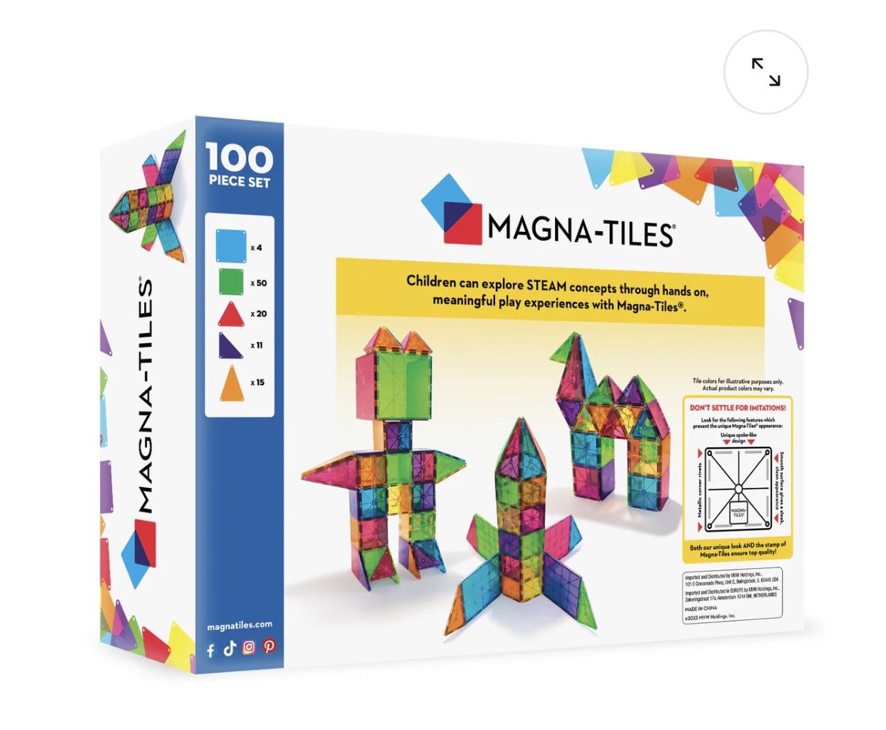 Magnatile Classic Set - 100 Pieces