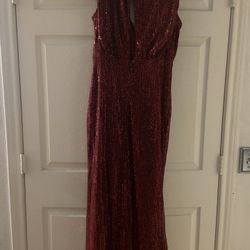 Burgundy Sequin Dress 