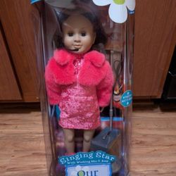 18" Our Generation Singing Star Amber Doll With Mic And Amp - UNTESTED