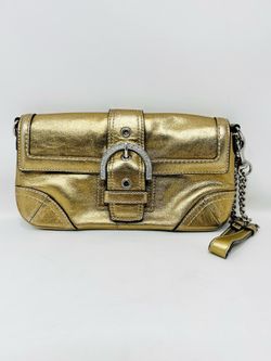 Vintage Coach Soho Shoulder Bag Swarovski Crystals Gold RARE Limited Edition Y2K