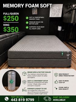 Queen Memory Foam come in box 📦 + Box Spring a Delivery 🚚 Available Today