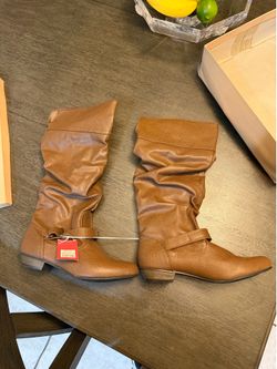 NEW Mossimo Kaylor Knee High Boots Size 9.5 Cognac Brown w/ Box
