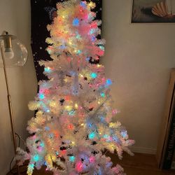 White Christmas Tree With Lights 