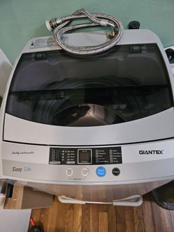 Giantex Full-Automatic Washing Machine Portable Compact 1.34 Cu.ft Laundry Washer Spin with Drain Pump, 10 programs 8 Water Level Selections with LED