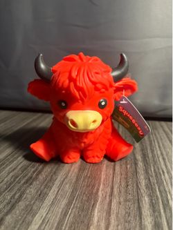 Brand New Squeezy Red Highland Cow Squishy Toy with Tag