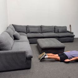 Jolene Dark Gray🔘7 pc Modular Sectional Couch + Matching Ottoman - Cloud like feel - Super Soft 👌