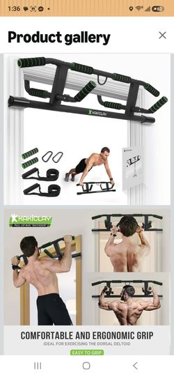Kakiclay 2026 Upgrade Multi-Grip Pull Up Bar with Smart Larger Hooks Technology