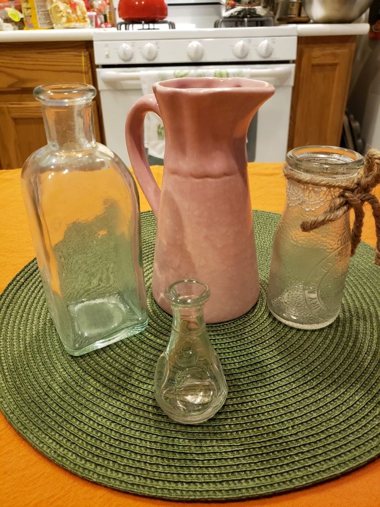 Set of odd flower vases