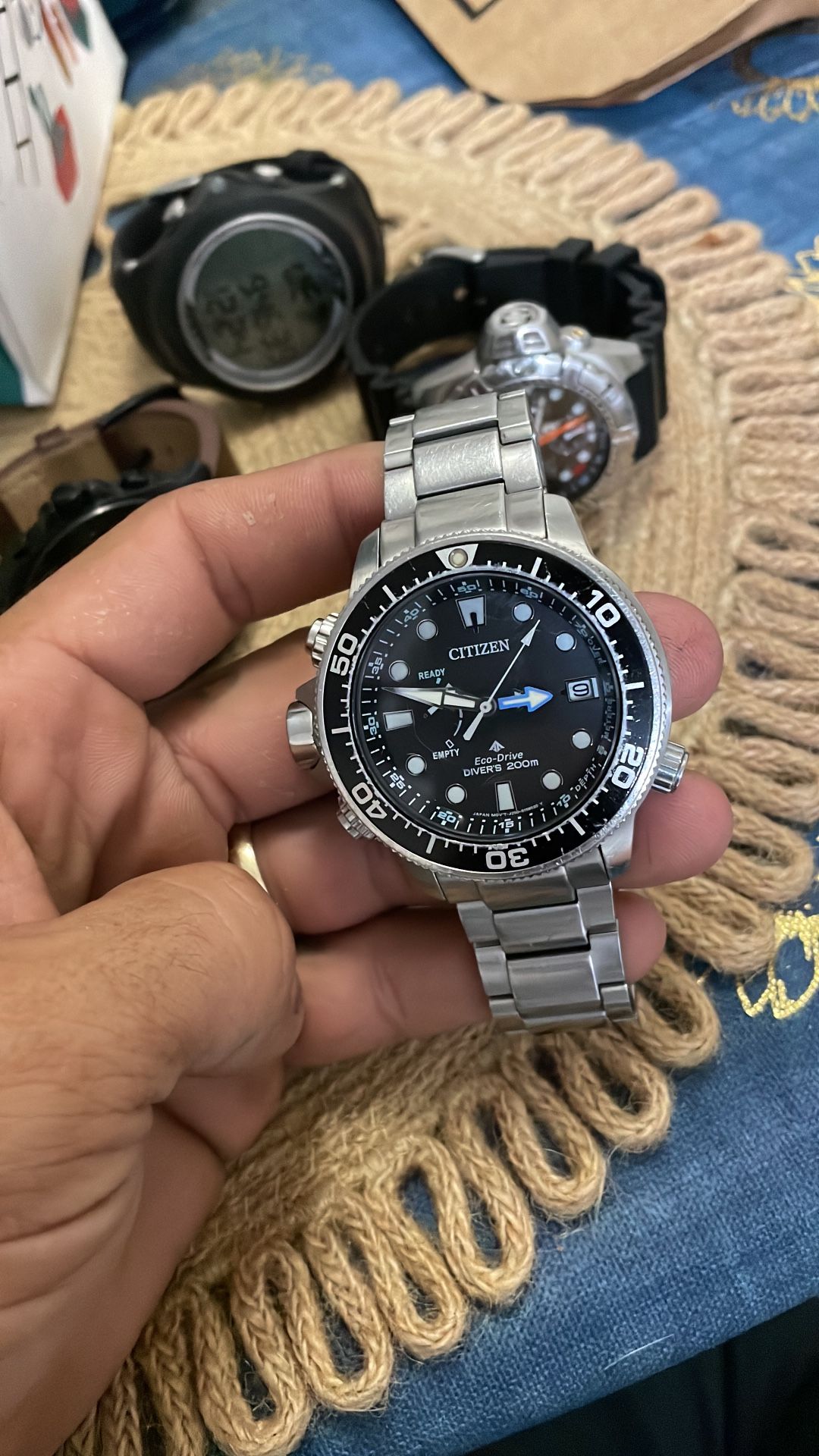 Citizen Pro máster Bn203 85e Aqualand 45mm Blue Dial 200mt Divers Watch