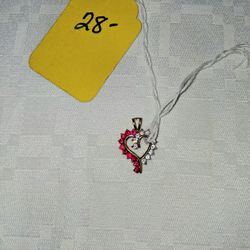 Silver Plated Heart-Shaped 1inch Pendant 