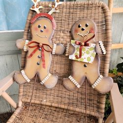 Christmas Outdoor Metal Decor Gingerbread Man