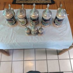 50's German Beer Stein Set. Purchased In Nuremberg.