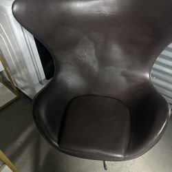 Real Leather Balloon Chair – Modern Accent Chair – $40 OBO