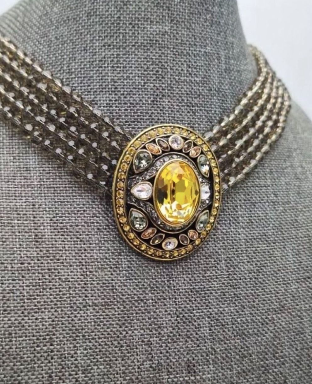 Vintage Designer HEIDI DAUS STATEMENT Choker Necklace SWAROVSKI