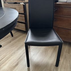 Black Leather Chairs 4x