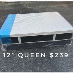 Queen Mattress Set Plush PillowTop – Brand New –  Same Day Delivery Available 🚚
