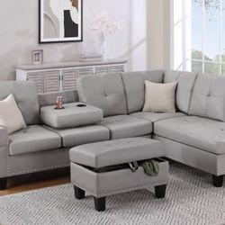 Grey Sectional Set 