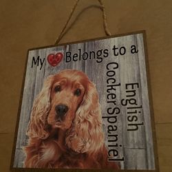 Cocker Spaniel Wood Decoration 5x5 inches