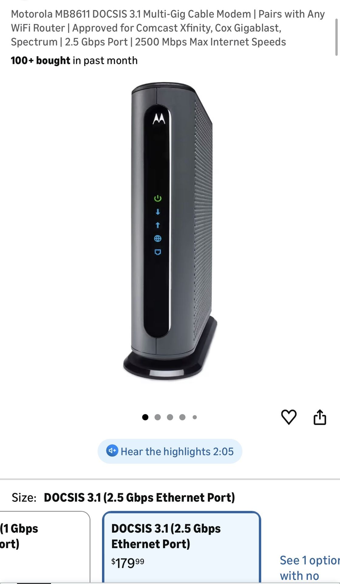 3.1 DOCSIS Motorola modem