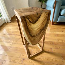 Monkey Wood Slab Side/End Table 