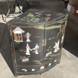 Vintage Oriental Corner Cabinet & Misc Items from Japan