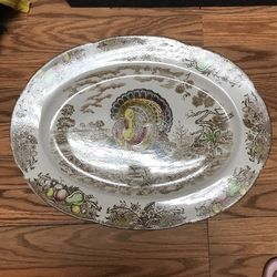 Antique Big oval Turkey Tray