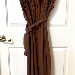 4X Only Necessities / Woman Within Brown Dress w/Ties size 3X 4X 30/32