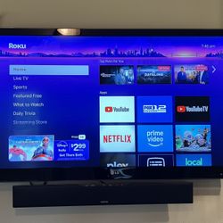 LG LED 46” TV With Sound Bar And Subwoofer 