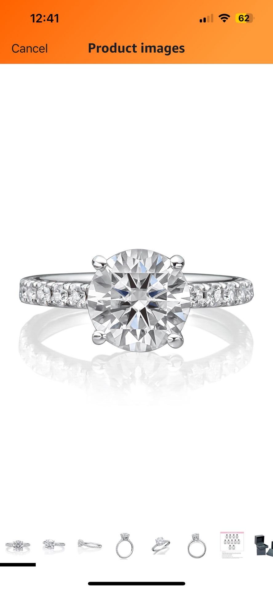 2.25 ct Moissanite Engagement Ring - 14K Solitare White Gold