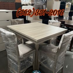 Grey High Chairs Kitchen Dining Table Solid Wood 