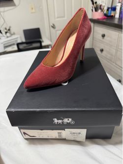 Coach heels cherry velvet