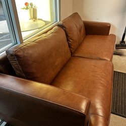 Brown Leather Sofa 