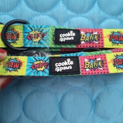Vibrant Comic Print Dog Collar and Leash Set