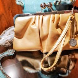 Gold Clutch Purse Never Been Carried/ Closet Stored