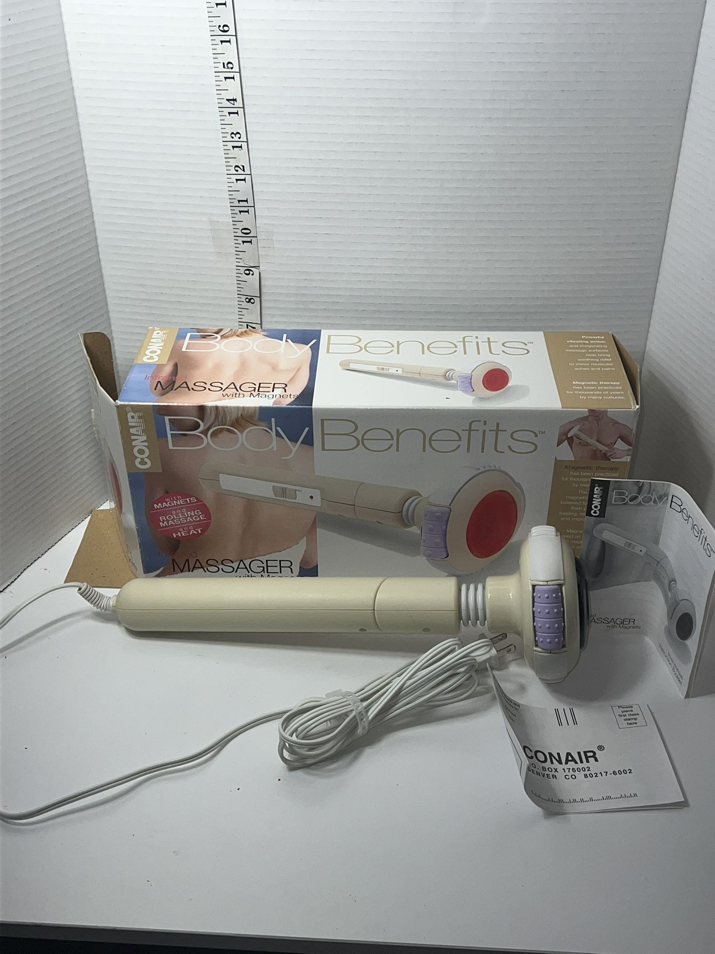 Conair body benefits infrared massager with magnets new open box