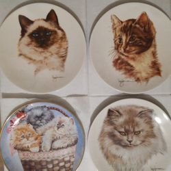 Fine Porcelain Collectable  Dishes, Cats