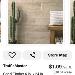 50% OFF - TrafficMaster Capel Timber 6×24" Matte Ceramic Tile 32 Cases - 544 sq ft 