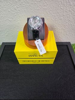 Invicta Celestial (70367) - 38mm Unisex Watch - Silver Case - Black Leather -NEW