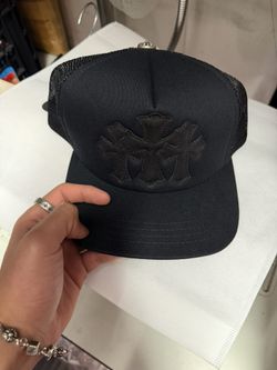 CHROME HEARTS LEATHER TRIPLE CROSS HAT