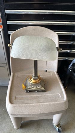 Banker's Desk Lamp with Glass Shade